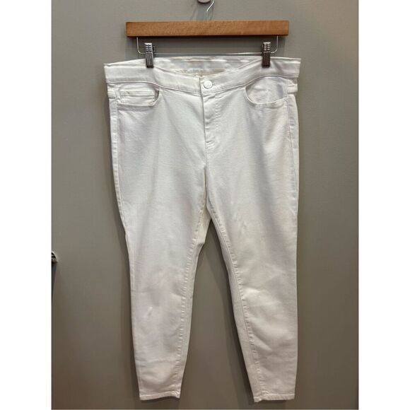 J. Jill white 14P denim leggings w- front back pockets - Picture 1 of 8